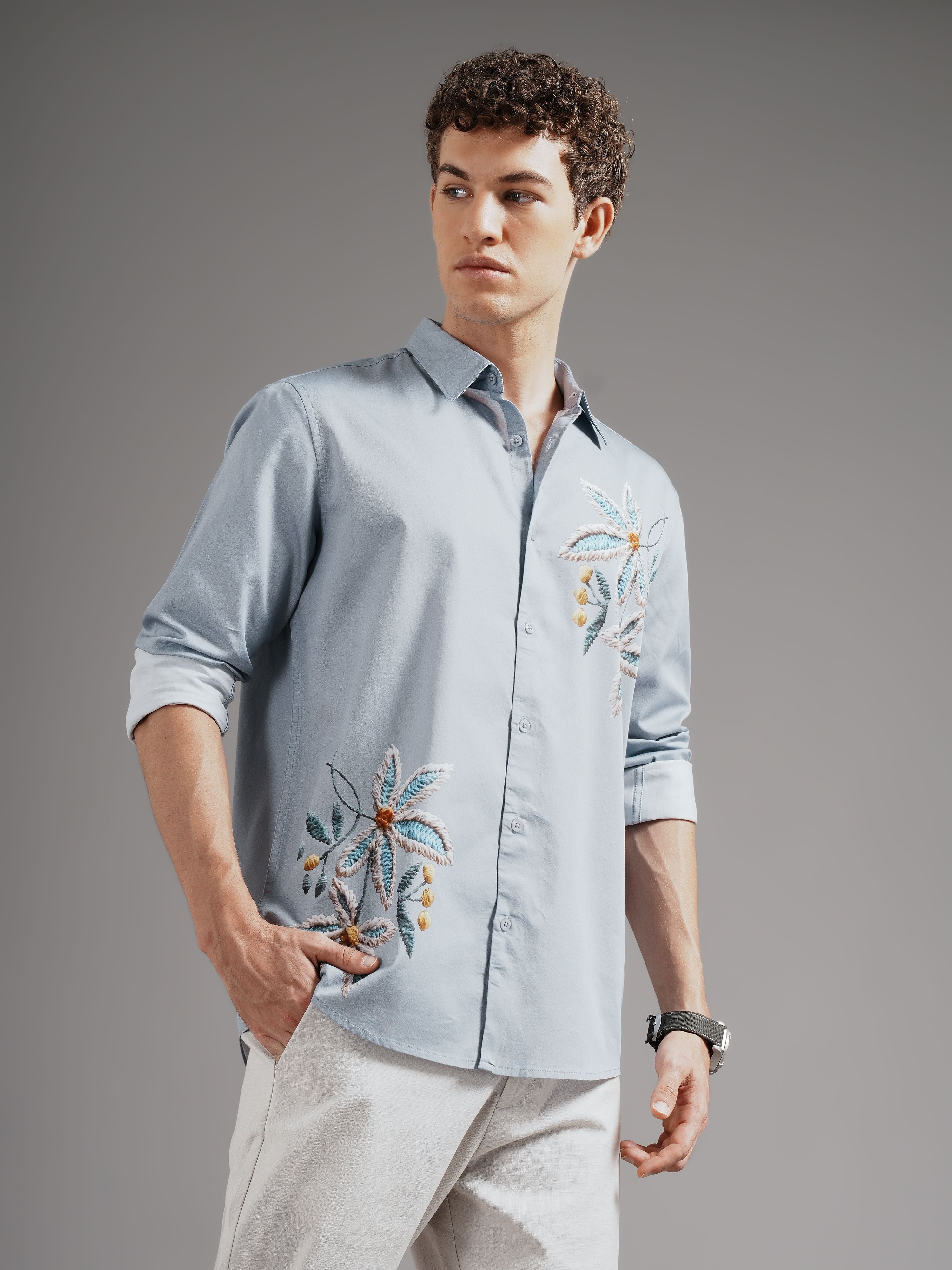 Men Smart Slim Fit Printed Casual Shirt