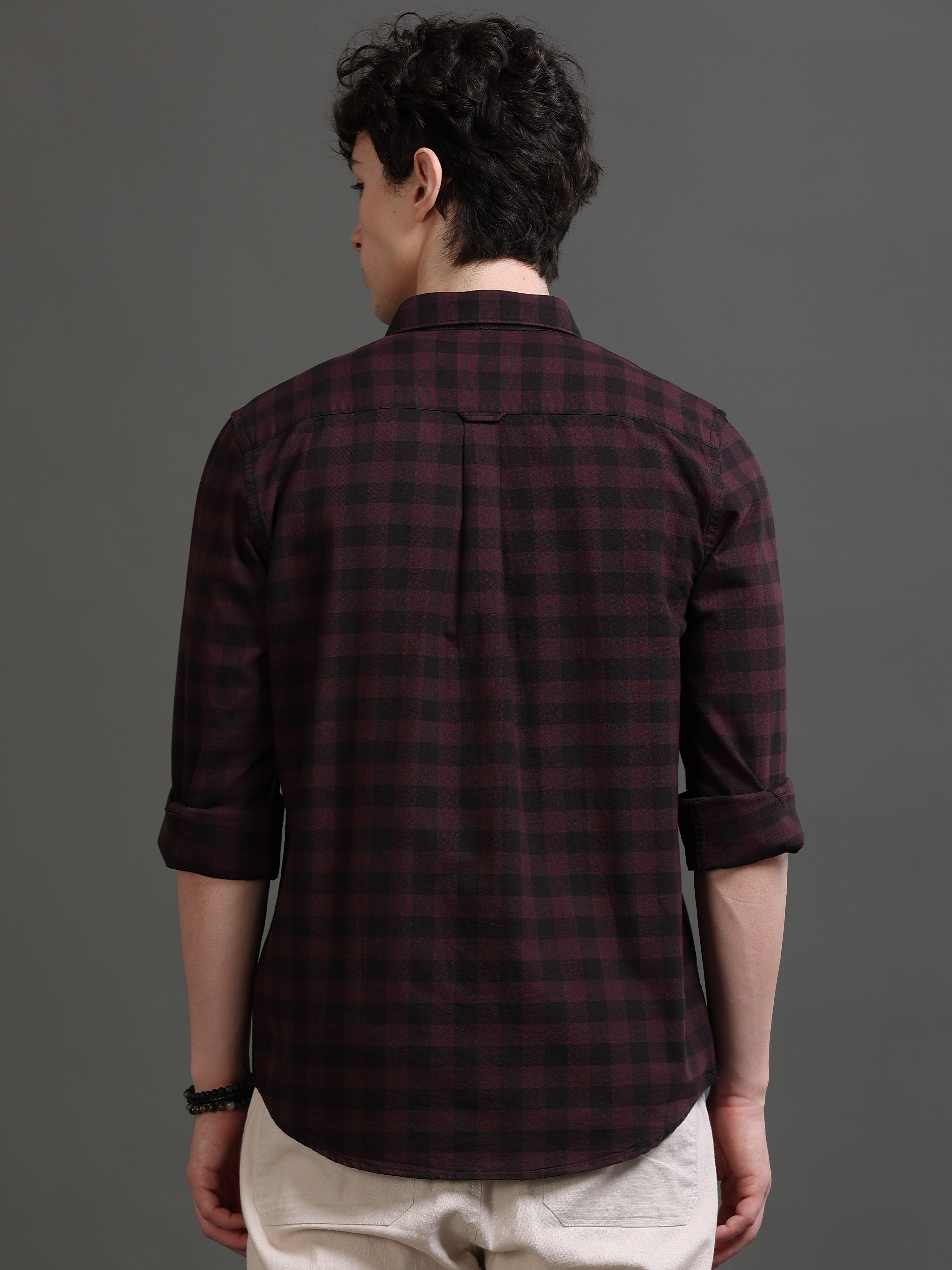 Men Smart Slim Fit Gingham Checks Checked Casual Shirt