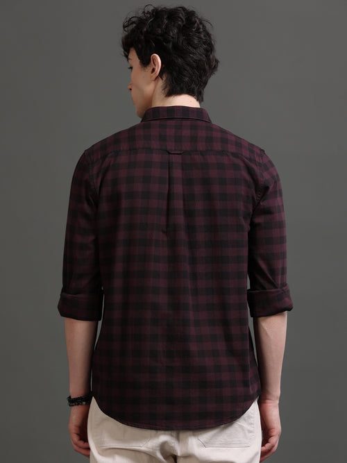 Men Smart Slim Fit Gingham Checks Checked Casual Shirt