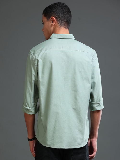 Men Premium Green Oxford Solid