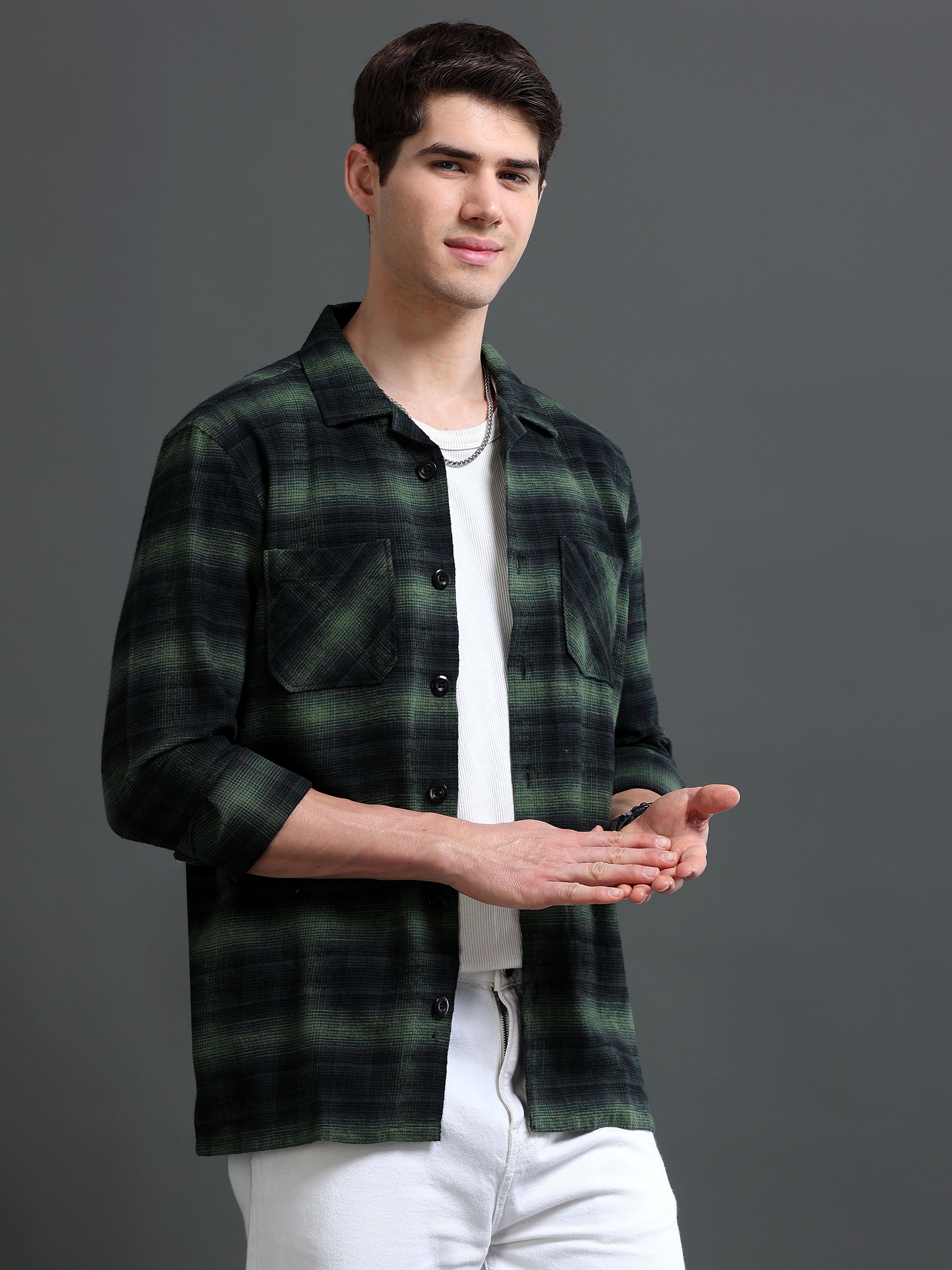 Men's Flannel Checked Slim Fit Shirt