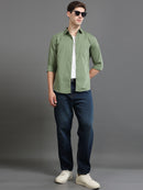 Men Smart Cotton Linen Slim Fit Shirt