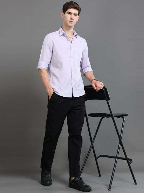 Men Smart Cotton Linen Slim Fit Shirt