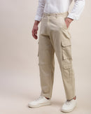 Men Comfort Straight Fit Low-Rise Cargos Trouser