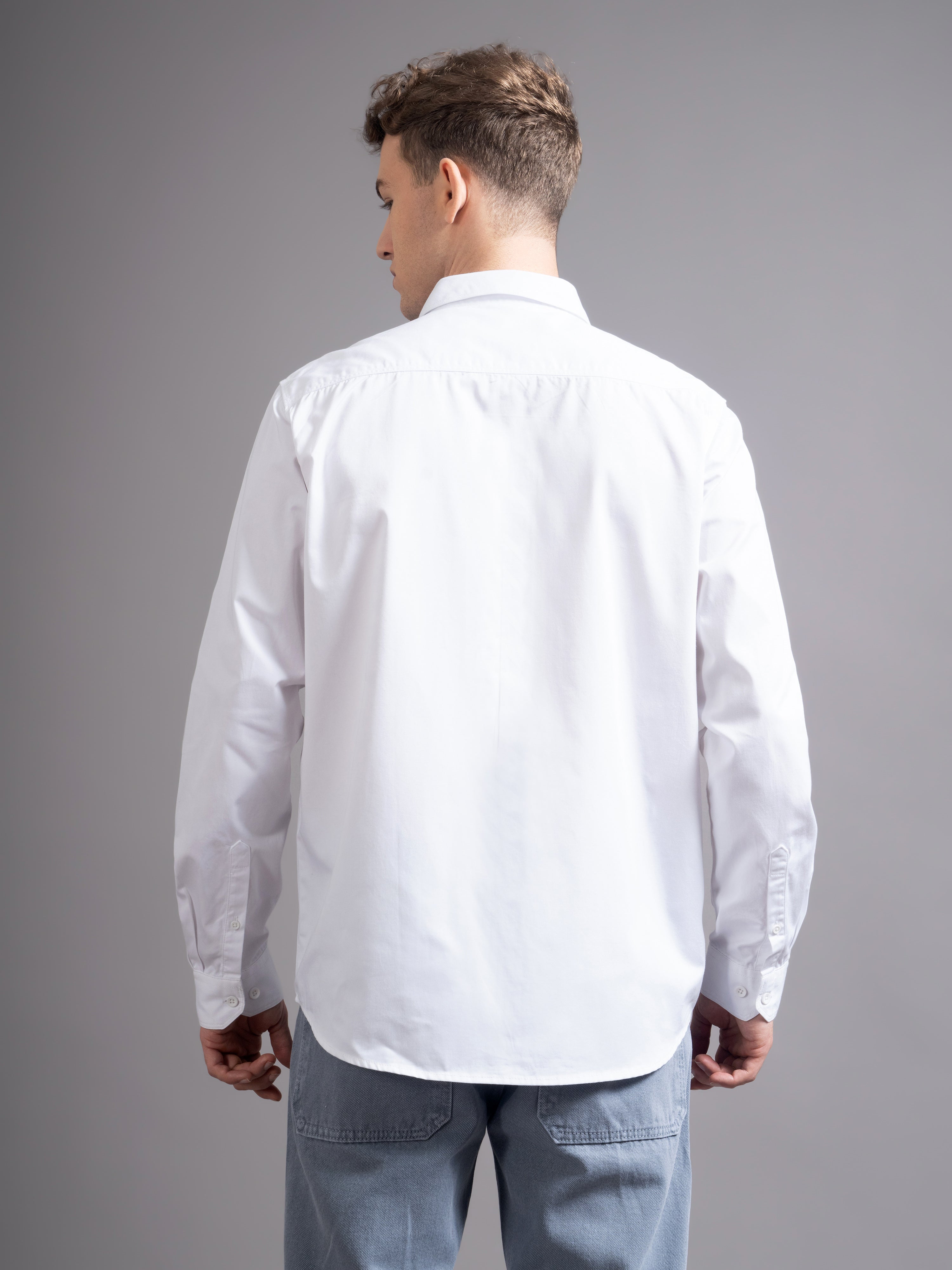 Men's Plus Size Twill Solid Shirt