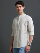 Men's Slim Fit Stripes Cotton Shirt