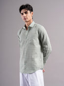 Men Smart Slim Fit Windowpane Checks Checked Casual Shirt
