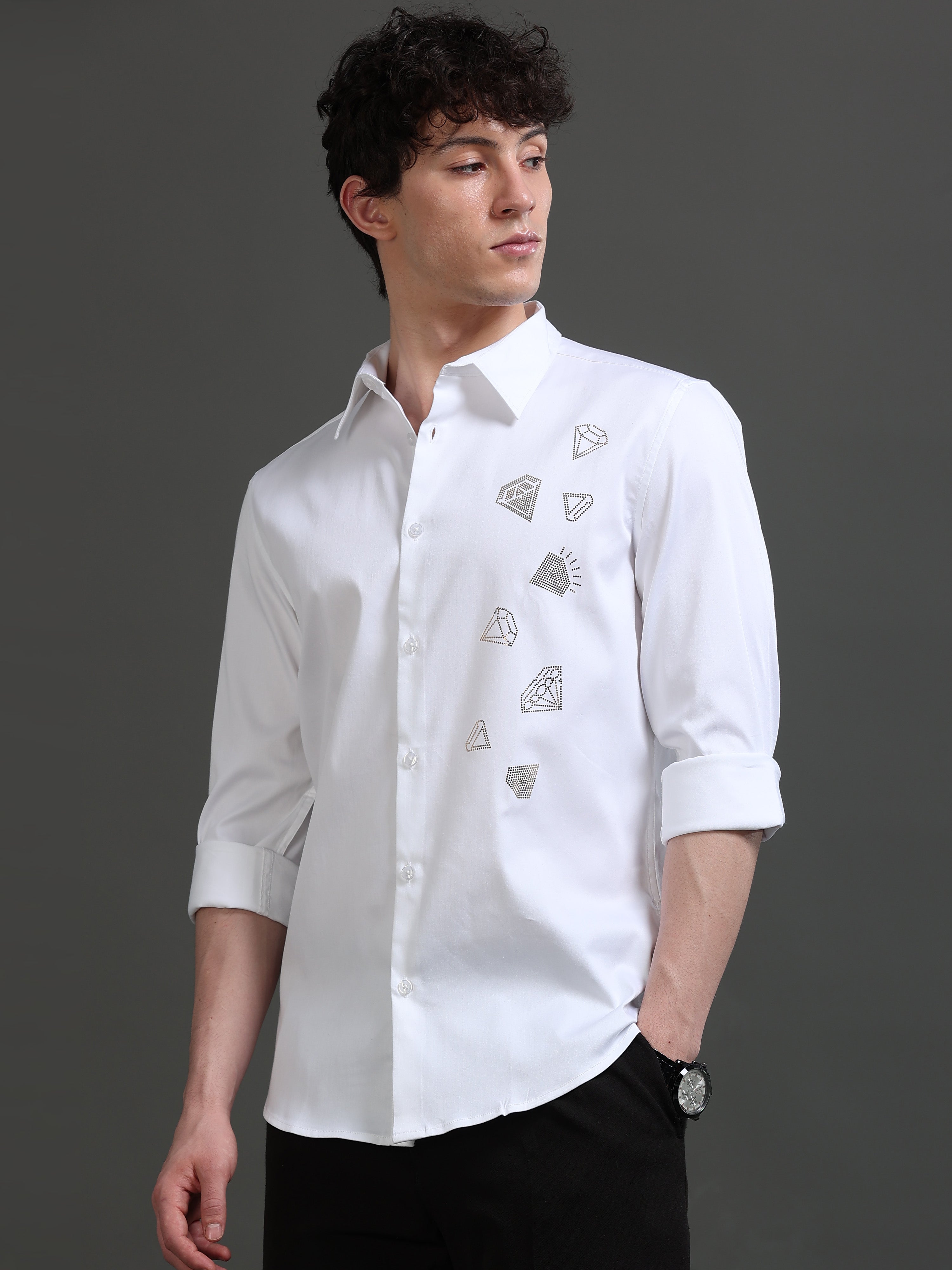 Men Smart Slim Fit Printed Casual Shirt