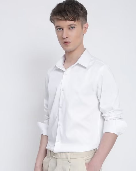 Satin Slim fit  Plain Shirts