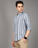 Men Comfort Fit Vertical Striped Casual Shirt