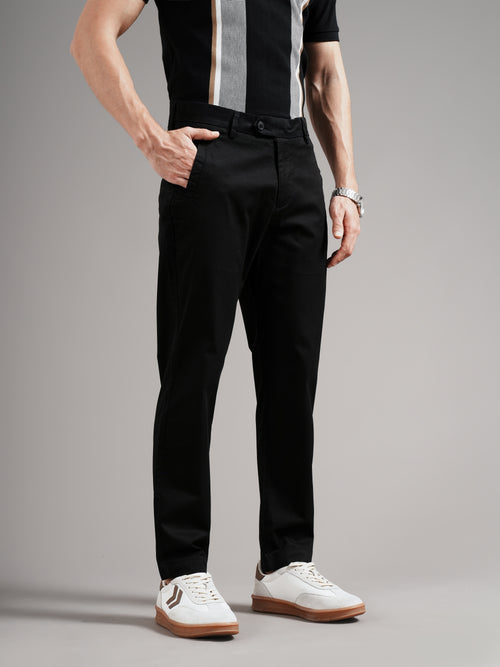 Men Tailored Low-Rise Chinos Trousers