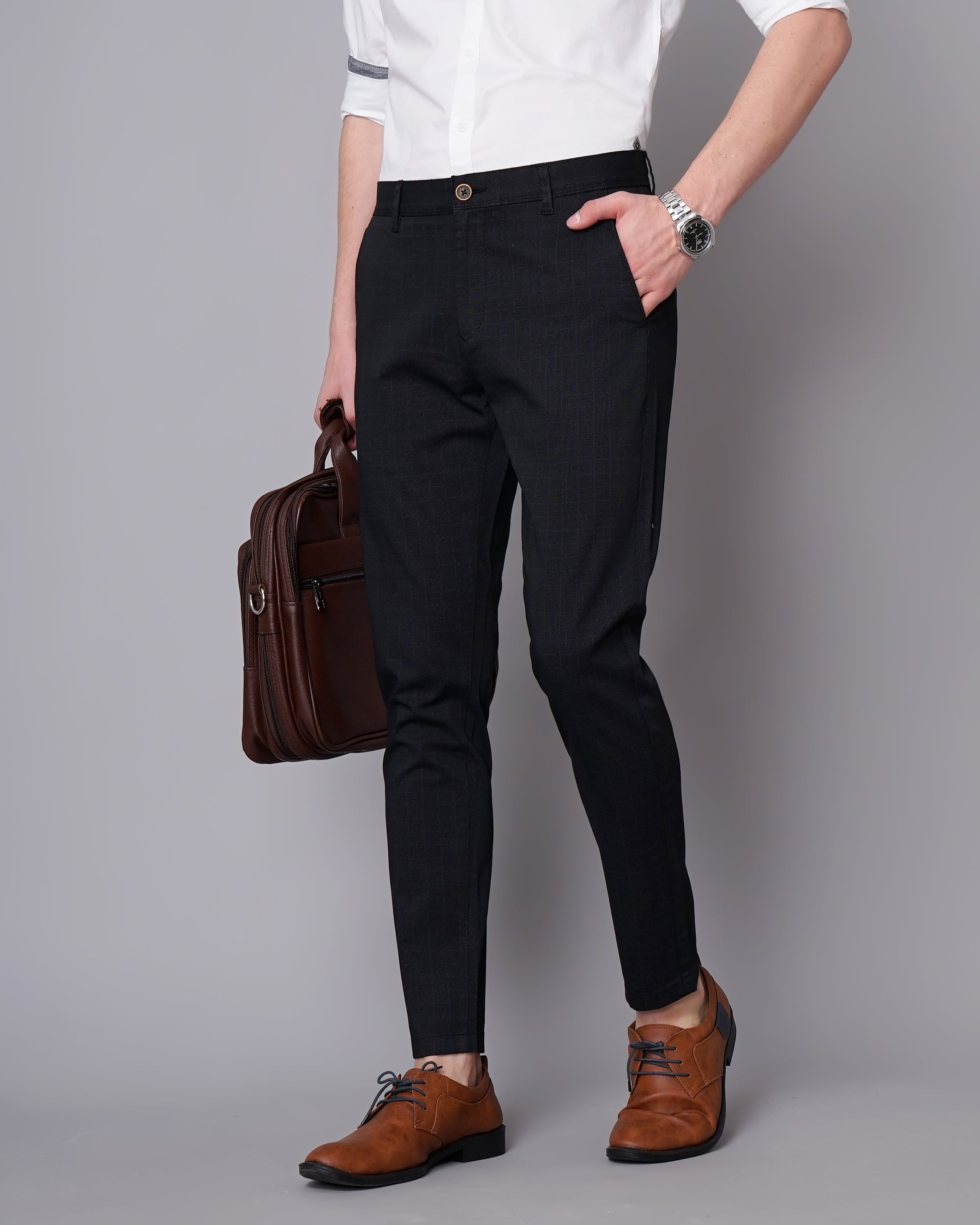 Slim Fit Flat-Front Trousers