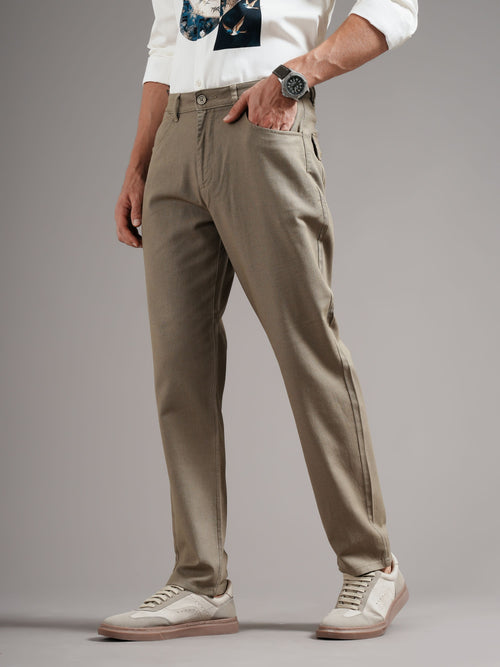 Men Tailored Low-Rise Trousers