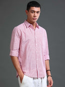 Men Stripes Red Shirts