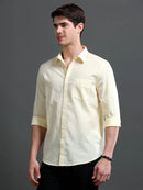 Men's Slub Slim Fit Solid Shirt