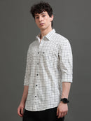 Men Smart Slim Fit Windowpane Checks Checked Casual Shirt