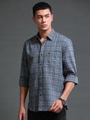 Men's Premium Oxford Grey Checks Shirt