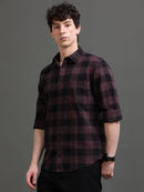 Men Smart Slim Fit Buffalo Checks Checked Casual Shirt