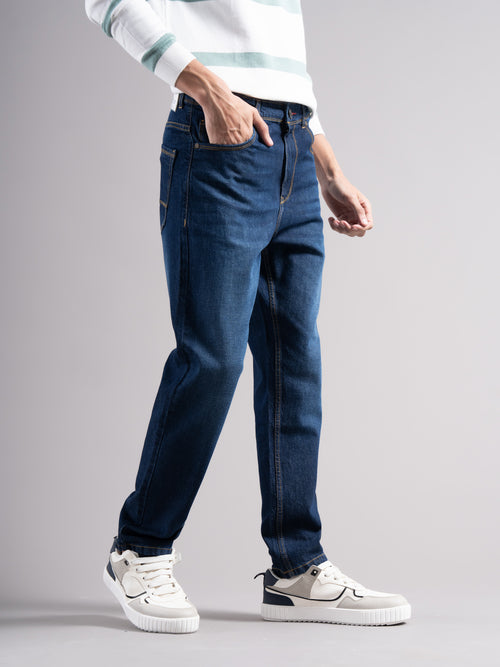Men Smart Slim Fit Mid-Rise Light Fade Jeans