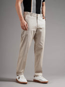 Men Tailored Straight Fit Low-Rise Trousers