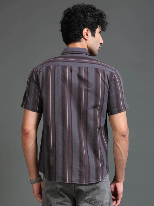 Men's Melange Twill Stripes Shirt