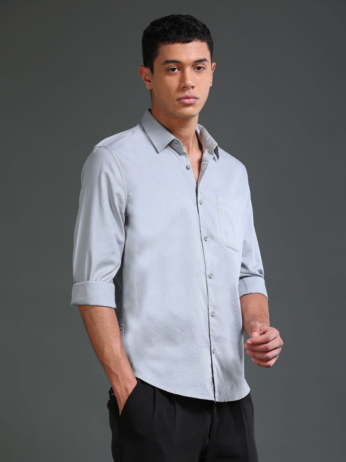 Men Dobby Solid Shirt