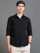 Men Smart Cotton Linen Slim Fit Shirt