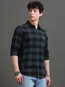 Men Smart Slim Fit Buffalo Checks Checked Casual Shirt