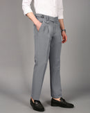 Men Smart Slim Fit Pleated Trousers