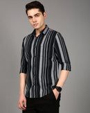 Comfort Slim Fit Striped Spread Collar Pure Cotton Casual Shirt