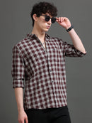Men Smart Slim Fit Tartan Checks Checked Casual Shirt