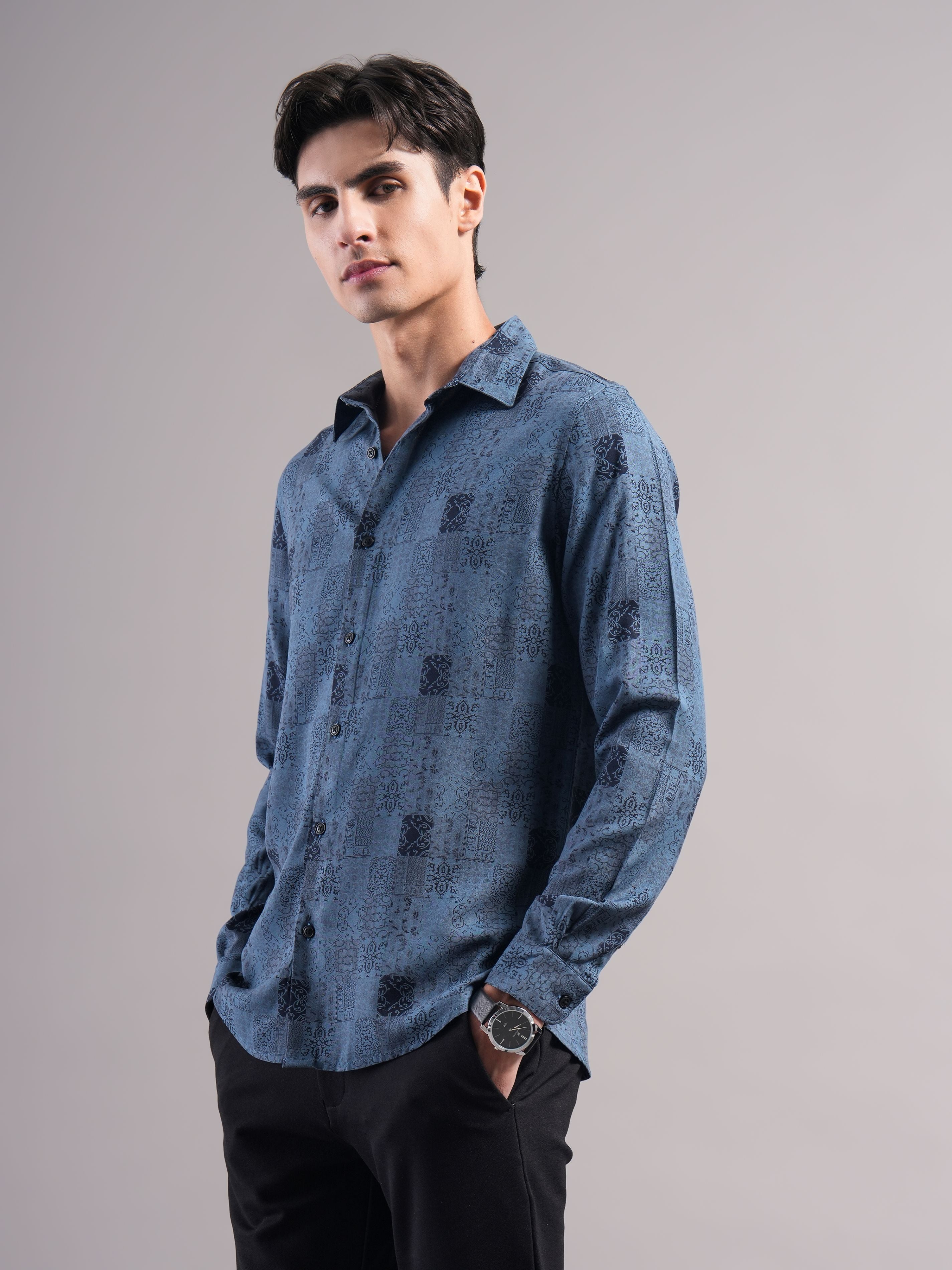 Men Printed Slim Fit Shirt