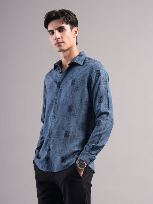 Men Printed Slim Fit Shirt