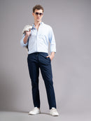 Men Ankle  Fit Smart Slim Fit Low-Rise Regular Trousers