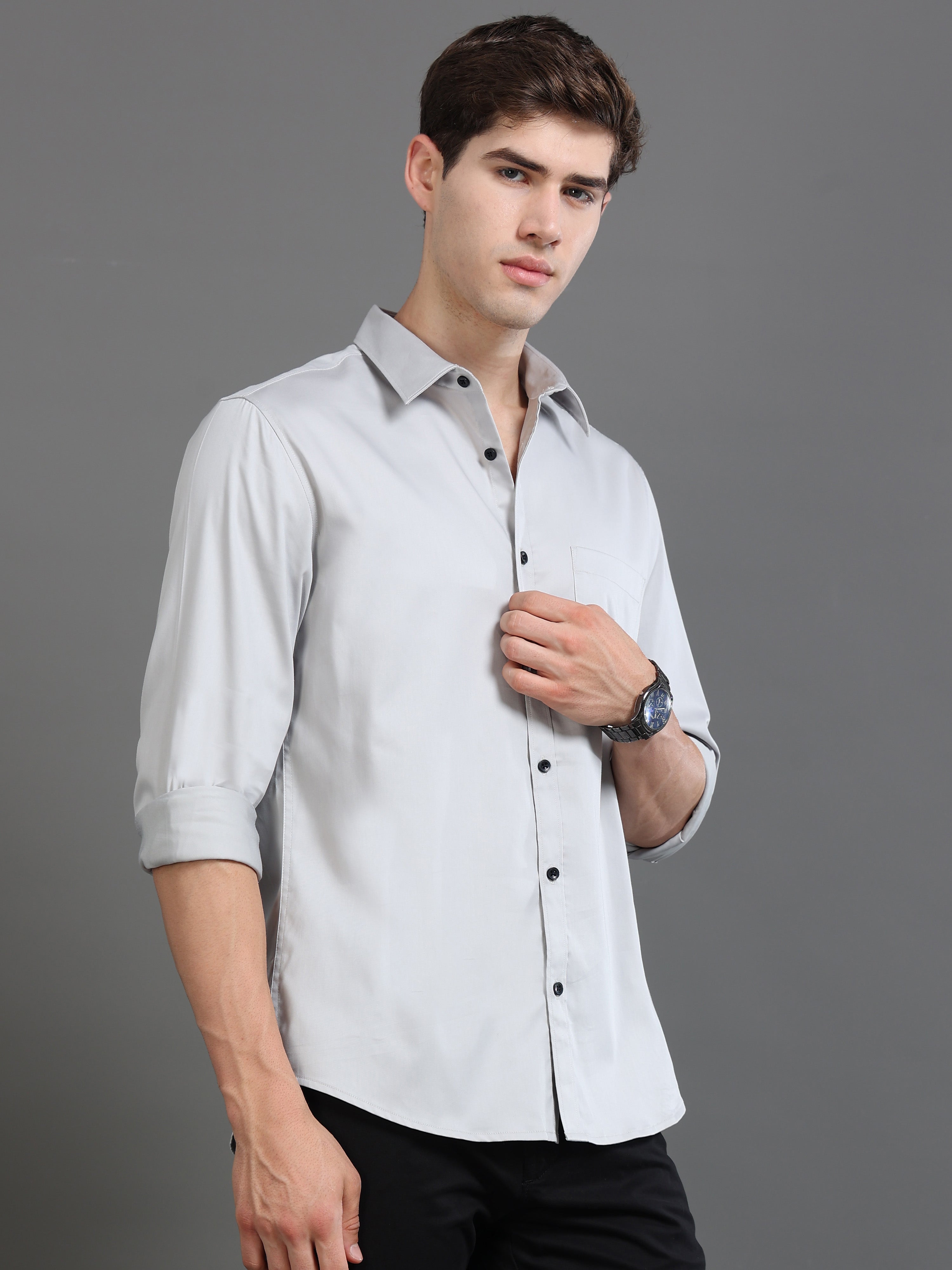 Men Satin Slim Fit Shirt