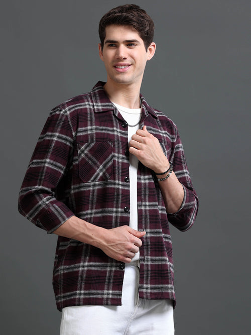 Men's Flannel Checked Slim Fit Shirt