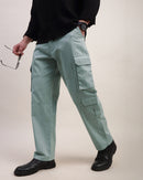 Men Comfort Straight Fit Mid-Rise Cargos Trousers
