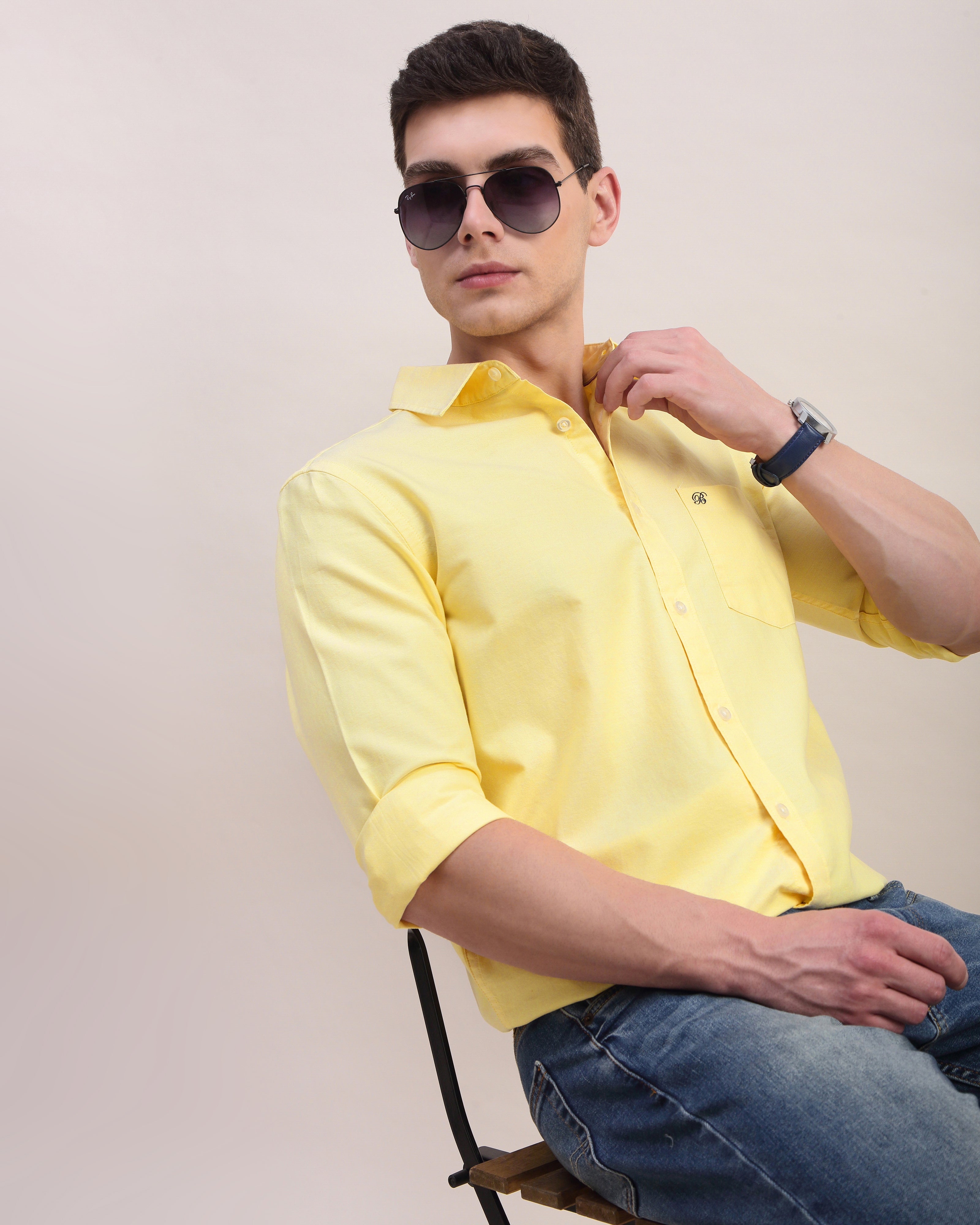 Men Slim Fit Oxford Cotton Casual Shirt