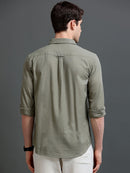 Men's Slub Slim Fit Solid Shirt