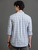 Men Smart Slim Fit Checked Casual Shirt
