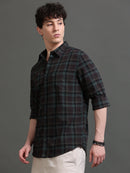 Men Smart Slim Fit Tartan Checks Checked Casual Shirt