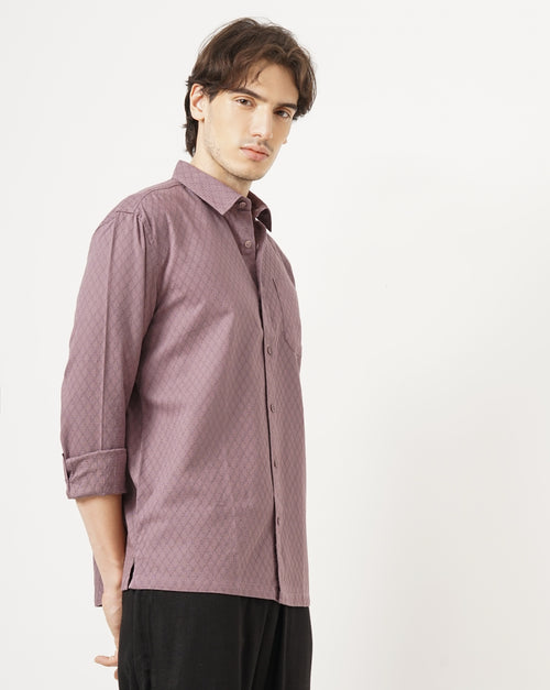 MEN'S SELF DESIGN REGULAR FIT SHIRT