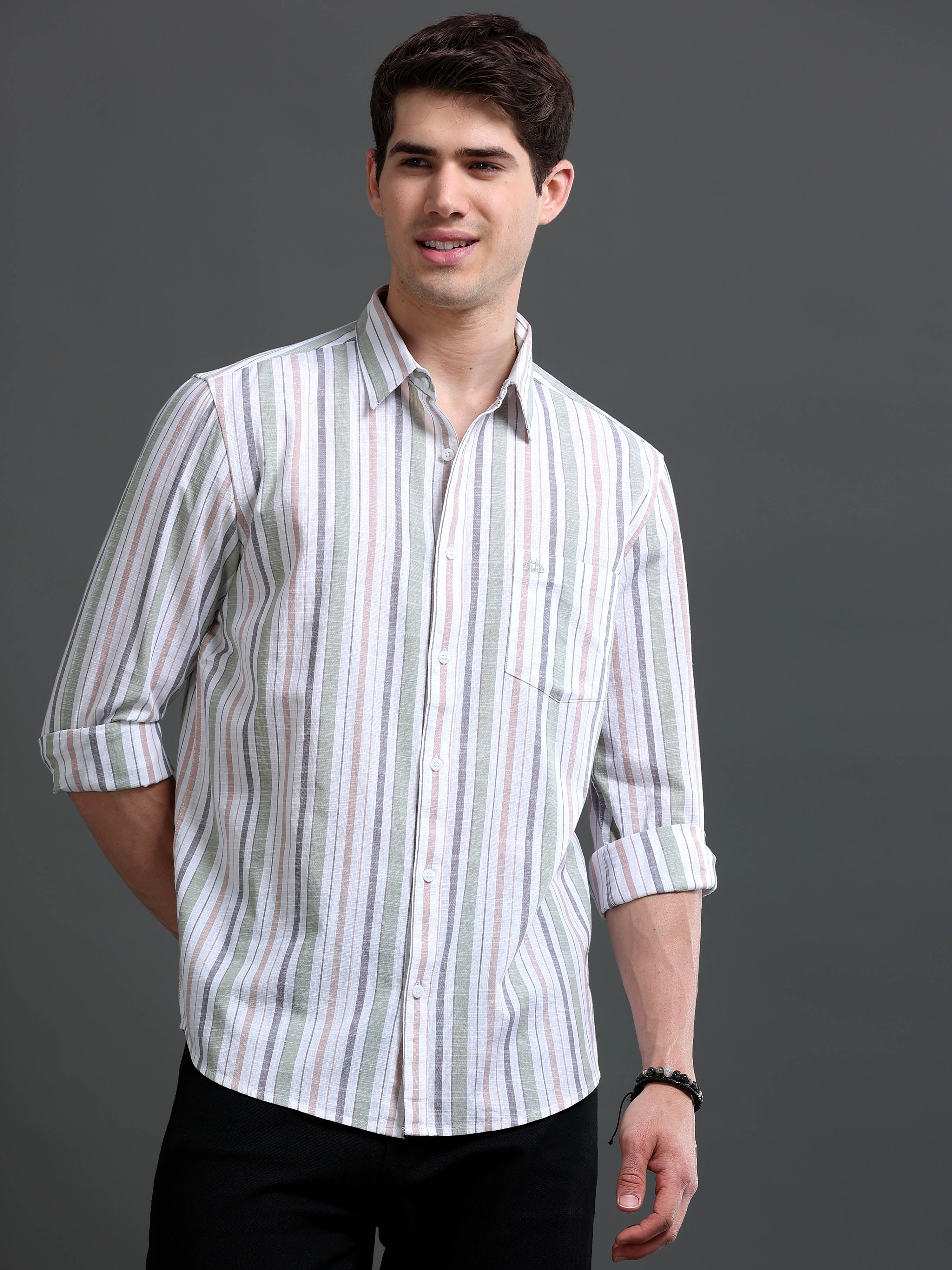 Men's Slim Fit Stripes Shirt