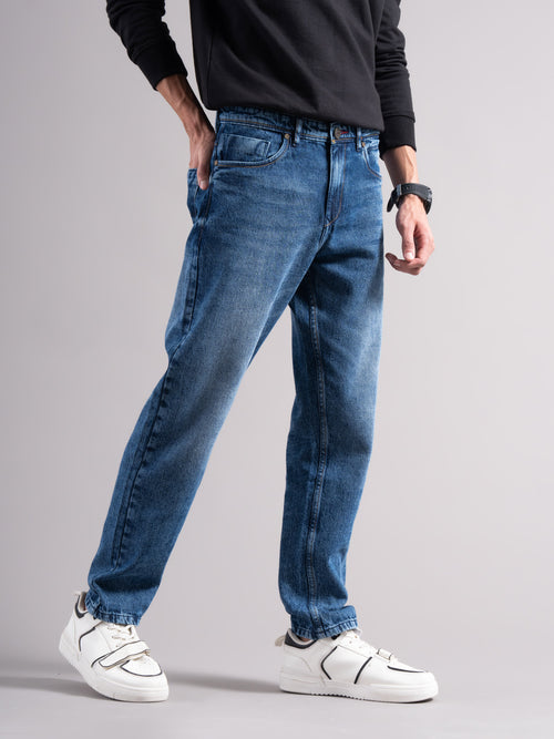 Men Smart Slim Fit Mid-Rise Light Fade Jeans