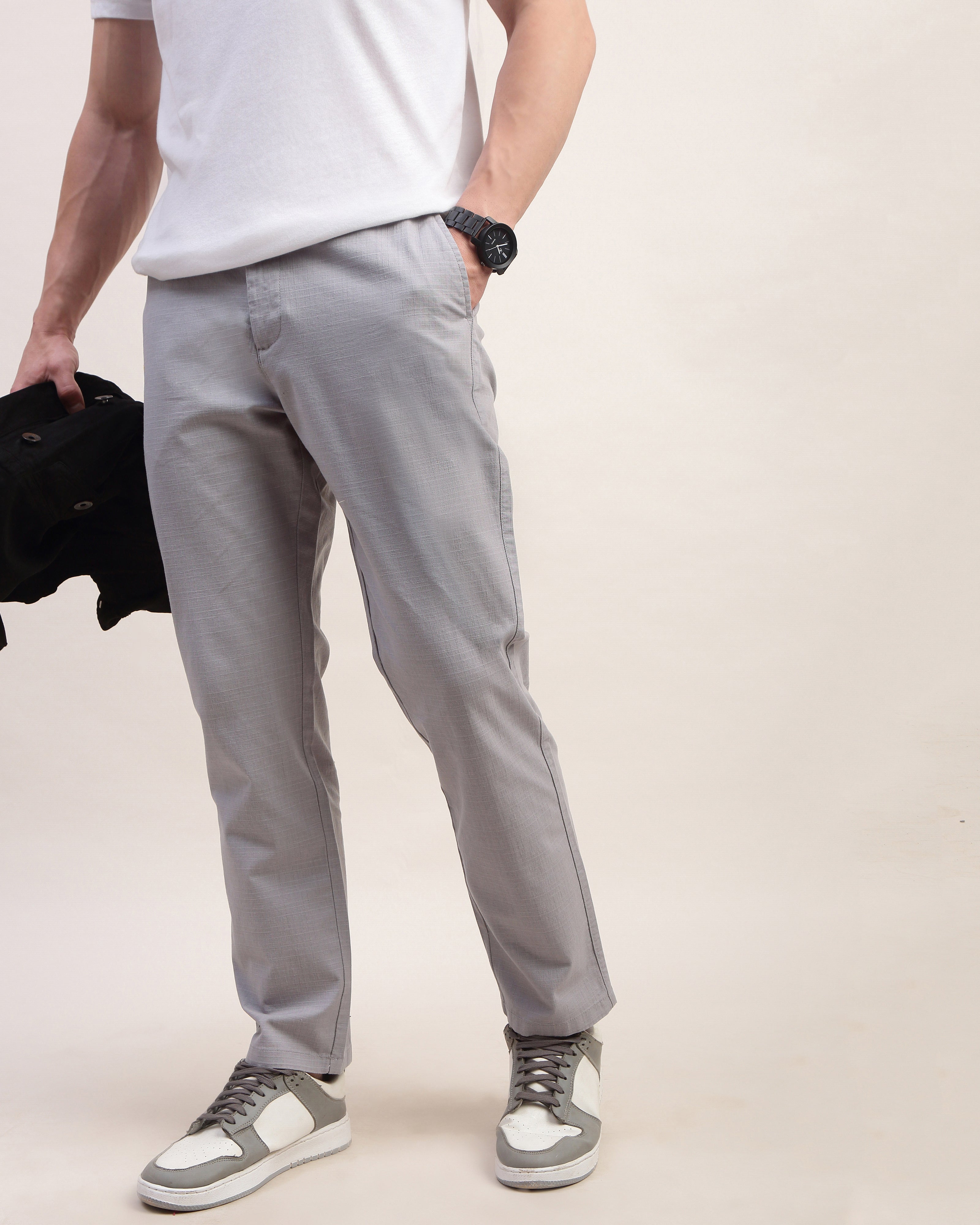 Men Comfort Straight Fit Low-Rise Chinos