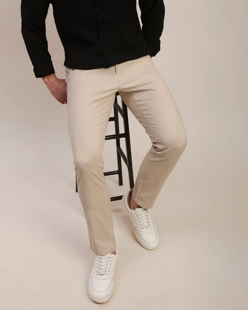 Men Comfort Slim Fit Low-Rise Chinos