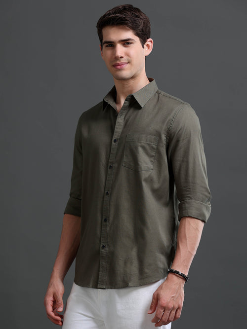 Men's Bird Eye Slim Fit  Dobby Shirt
