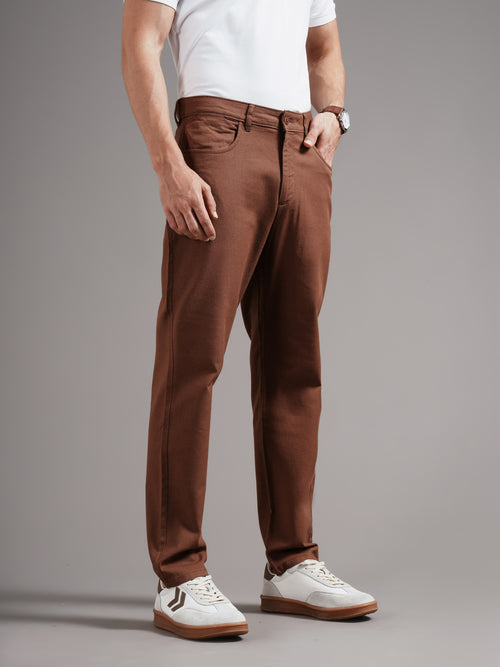 Men Tailored Low-Rise Trousers
