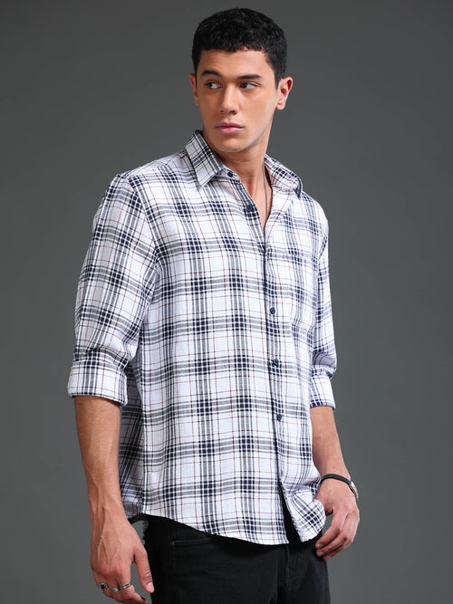 Men Herringbone Checks Shirts