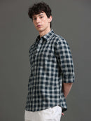 Men Smart Slim Fit Tartan Checks Checked Casual Shirt